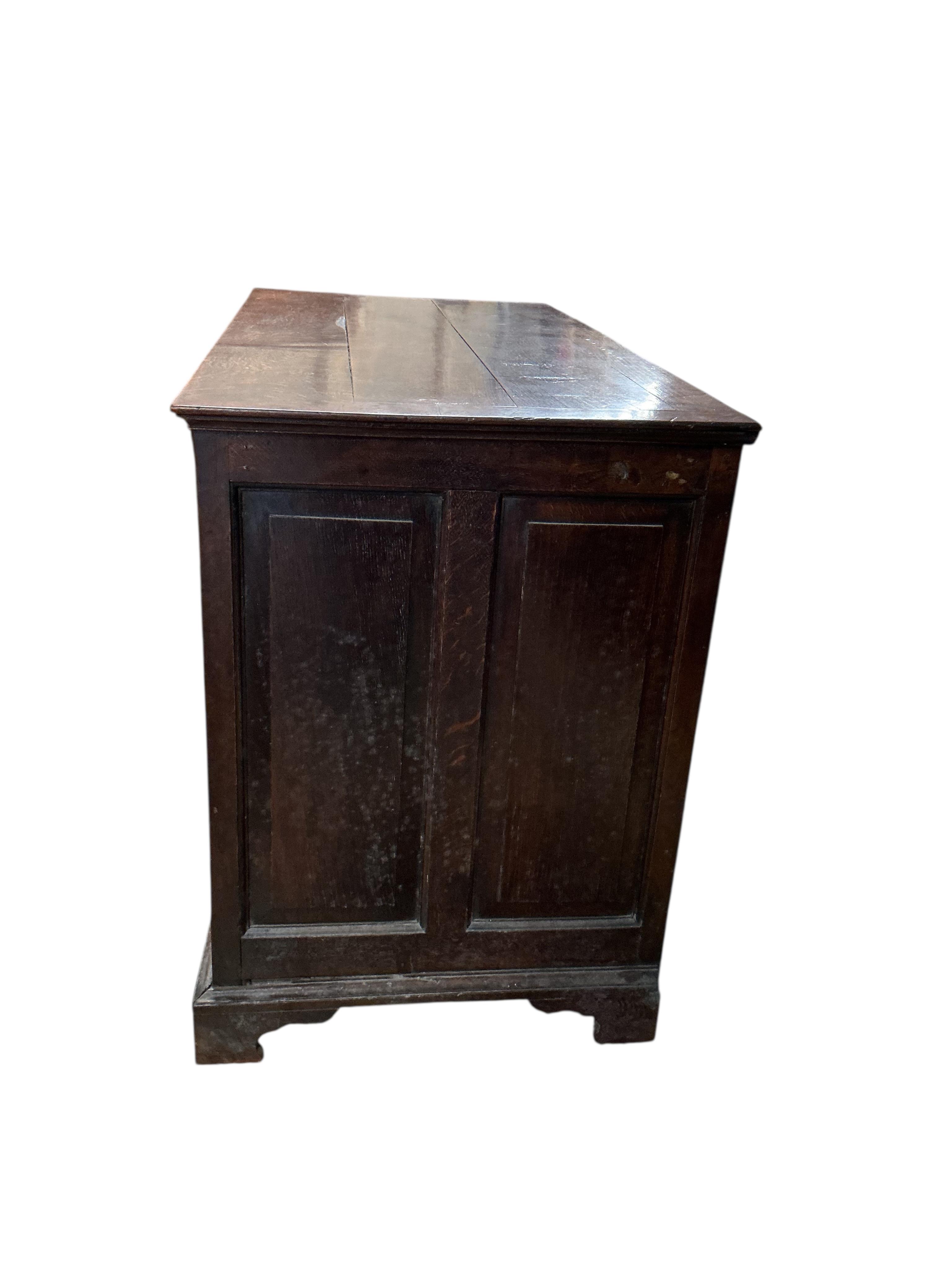 A George III oak mule chest, width 120cm, depth 60cm, height 83cm